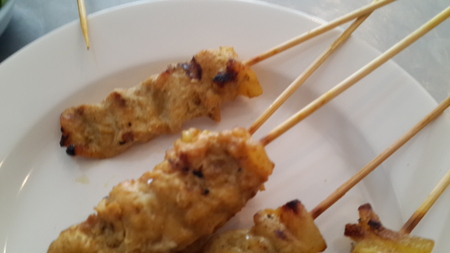 Pork Satay in dishの写真素材