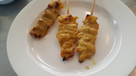 Pork Satay in dishの写真素材