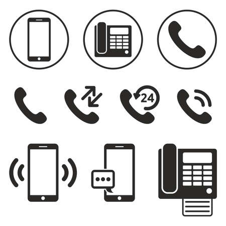 Set of simple phone iconのイラスト素材