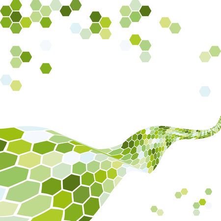 Abstract background with green hexagons のイラスト素材