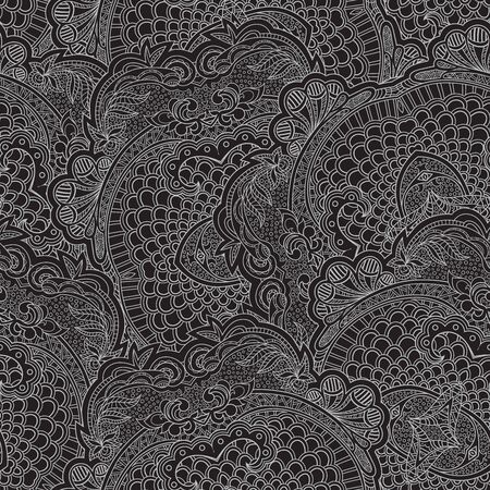 Vector floral background with hand made pattern. Doodles.のイラスト素材