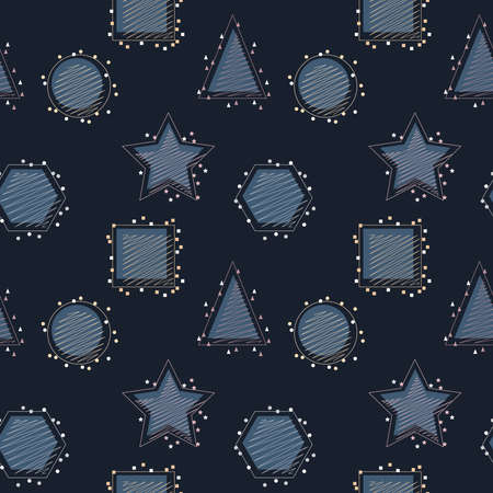 Dark background with geometric shapes.のイラスト素材