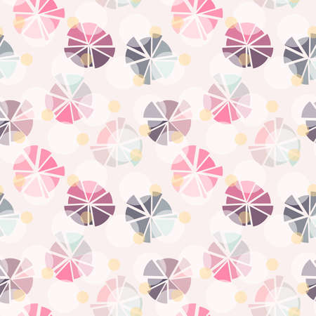 Geometric background with mosaic circles in pastel colors.のイラスト素材