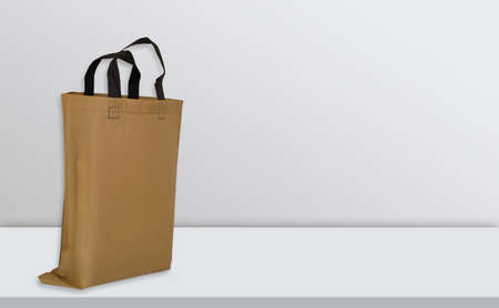 Non Woven Mockup Bags. on White Deskの写真素材