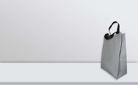 Non Woven Mockup Bags. on White Deskの写真素材
