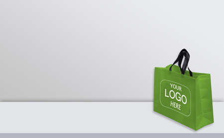 Non Woven Mockup Bags. on White Deskの写真素材