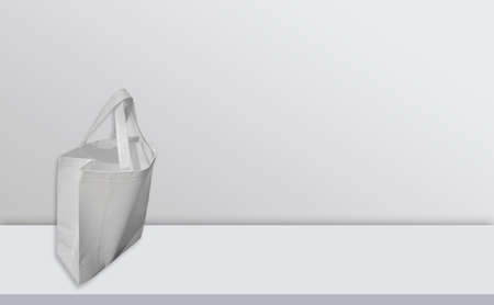 Non Woven Mockup Bags. on White Deskの写真素材