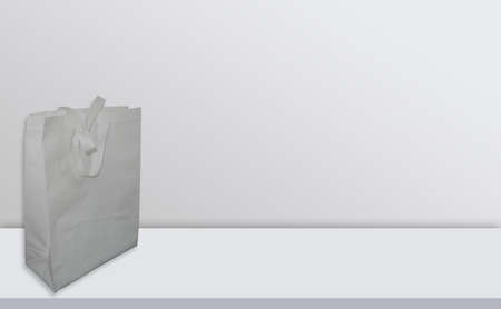 Non Woven Mockup Bags. on White Deskの写真素材