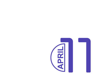 11 April. Today Date of month, Simple calendar icon on background. Planning. Time management. Set of...