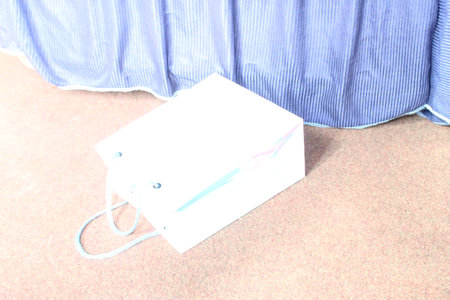 Paper Shopping bags. Set of Colorful Empty Bags for Mockup. Composition of space for branding. close up view bagsの写真素材