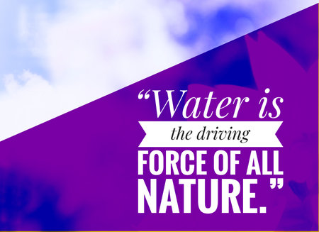 Water is the driving force of all nature text design illustrationの写真素材