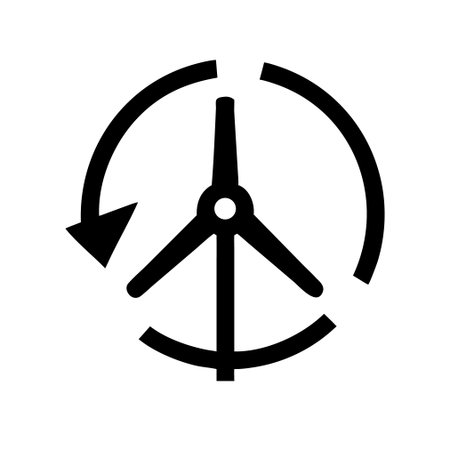 Wind turbine icon. Wind generator symbol. Flat style vector illustration.のイラスト素材