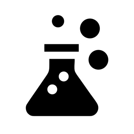 Chemical flask icon on white background. Vector illustration in trendy flat style.のイラスト素材