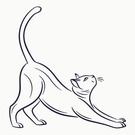 Sketch of a cat on a white background. Vector illustrationのイラスト素材