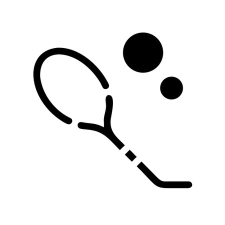Tennis racket icon vector. A thin line sign. Isolated contour symbol illustrationのイラスト素材
