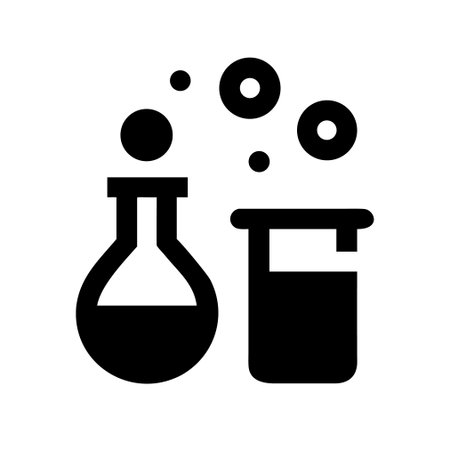 Chemical test tube icon. Black and white. Vector illustration.のイラスト素材