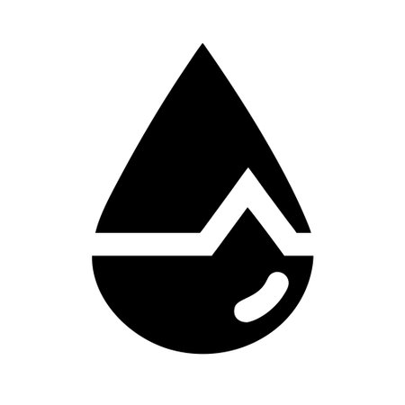 Blood drop vector icon. Black and white illustration. Solid linear icon.のイラスト素材