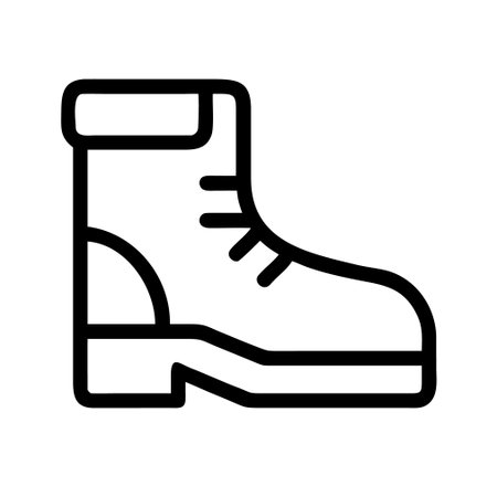 Boot Icon Vector. Outline Boot Sign. Isolated Contour Symbol Illustrationのイラスト素材