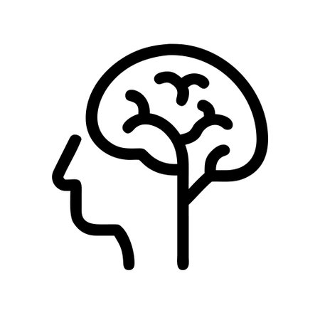 Brain Icon Vector. Outline Brain Sign. Isolated Contour Symbol Illustrationのイラスト素材