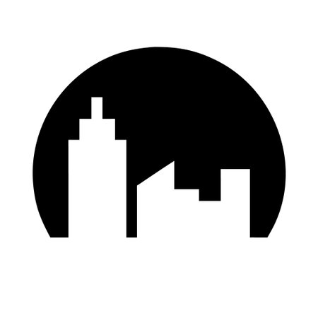 cityscape building silhouette isolated icon vector illustration design  black and whiteのイラスト素材