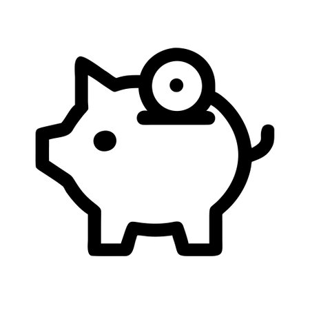 Piggy Bank Icon Vector. Outline Piggy Bank Sign. Isolated Contour Symbol Illustrationのイラスト素材