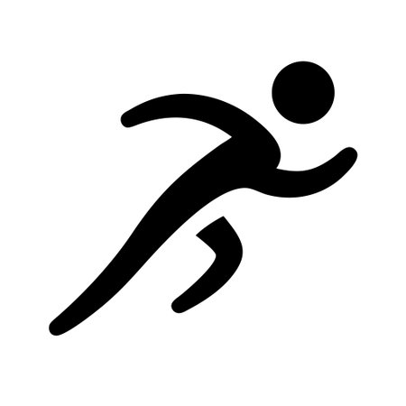Running icon vector. Running pictogram isolated on white background. Running sign.のイラスト素材