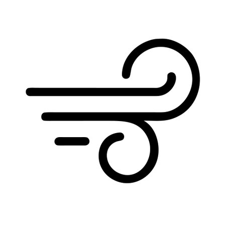 Wind icon vector. A thin line sign. Isolated contour symbol illustrationのイラスト素材