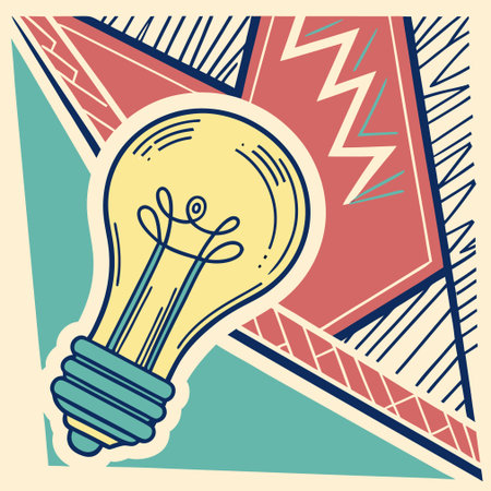 Illustration of lightbulb in retro style. Vector illustration.のイラスト素材