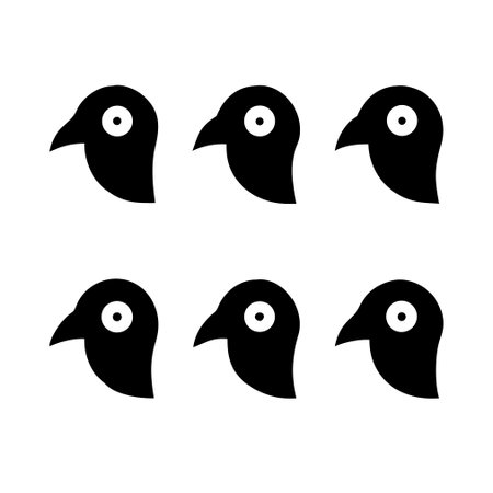 Pigeons icon. Black bird silhouette on white background. Vector illustration.のイラスト素材