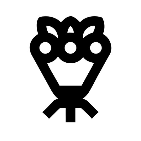 Bouquet Icon Vector. Flat black symbol on white background.のイラスト素材