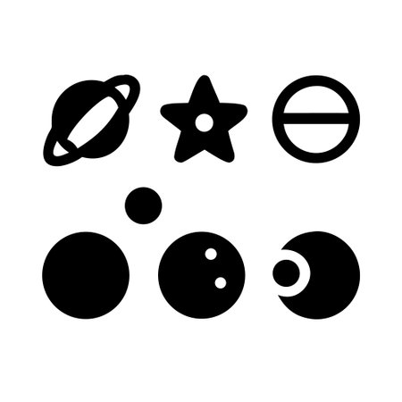 Set of planets and stars on a white background. Vector illustration.のイラスト素材