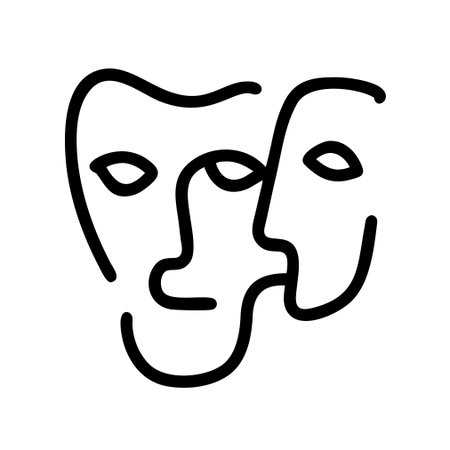 mask icon vector. A thin line sign. Isolated contour symbol illustrationのイラスト素材