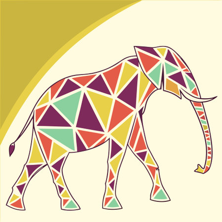 Elephant in a polygonal style on a light background.のイラスト素材