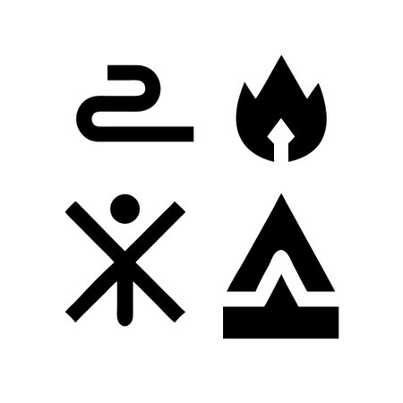 Camping icon vector set. camping illustration sign collection. fire symbol.のイラスト素材