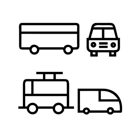 Transport line icon, concept illustration, outline symbol, vector sign, linear symbol.のイラスト素材