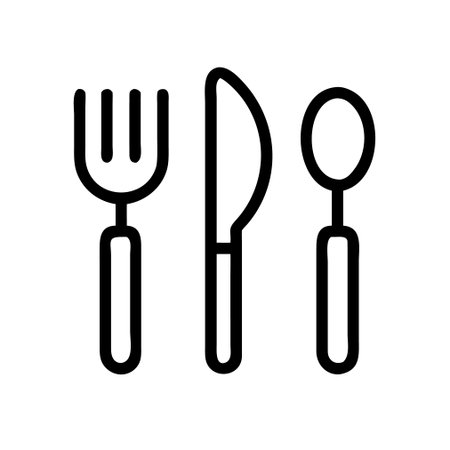 Cutlery vector, Barbecue related filled design editable outline iconのイラスト素材