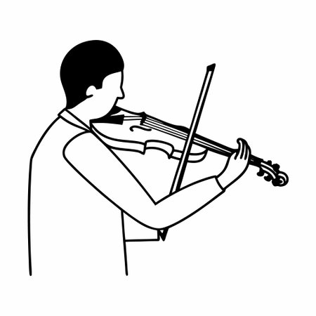 violinist man playing instrument character vector illustration design vector illustration designのイラスト素材
