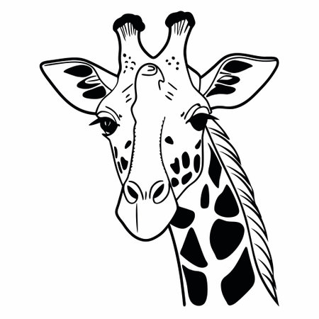 Giraffe head isolated on a white background. Vector illustration.のイラスト素材