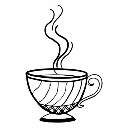 Coffee cup icon. Outline illustration of coffee cup vector icon for webのイラスト素材