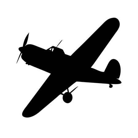 Airplane silhouette isolated on white background. Airplane vector illustration.のイラスト素材