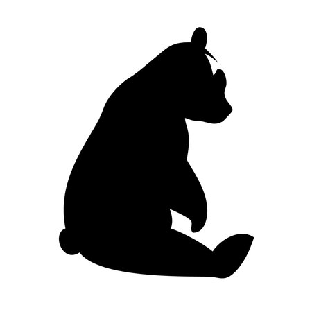 Silhouette of a bear on a white background. Vector illustrationのイラスト素材