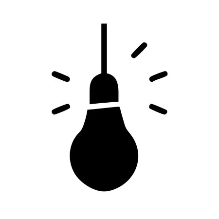 Light bulb icon, concept illustration, glyph symbol, vector flat sign.のイラスト素材
