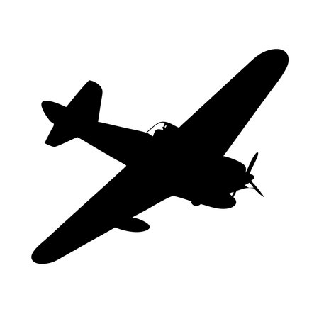 Airplane silhouette isolated on white background. Vector illustration for your designのイラスト素材