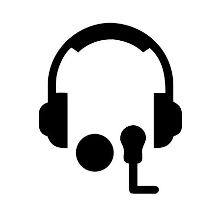 Headphones icon vector. Support and call center, customer service symbol.のイラスト素材