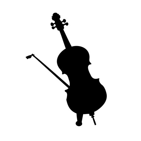 violin black silhouette on a white background, vector illustration eps10のイラスト素材