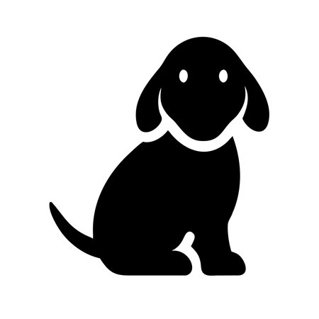 Cute dog silhouette isolated on white background. Vector Illustration.のイラスト素材