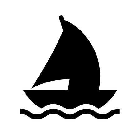 Sailing boat black simple icon isolated on white background for web designのイラスト素材