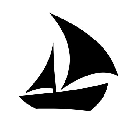 Sailing boat icon on white background. Sailboat symbol. Vector illustration.のイラスト素材