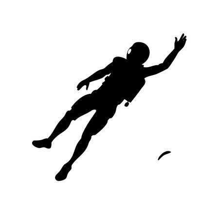 Silhouette of a diver on a white background. Vector illustrationのイラスト素材