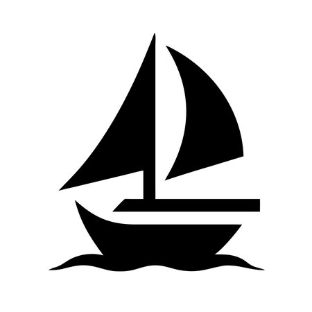 Sailing boat icon. Simple illustration of sailing boat vector icon for web design isolated on white backgroundのイラスト素材